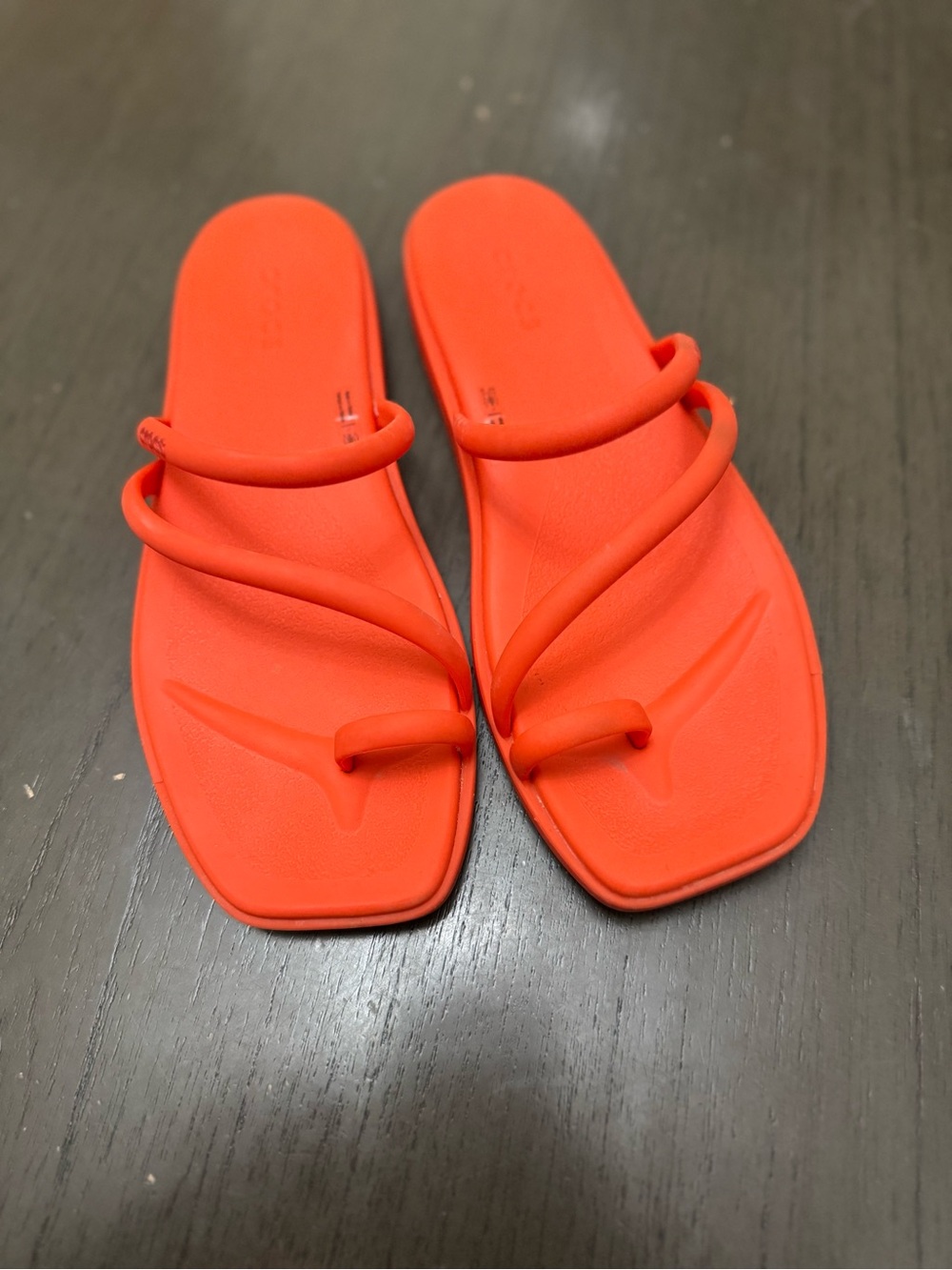 CROCS Women's Strappy Slide Sandals in Bright Orange - Picture 10 of 12